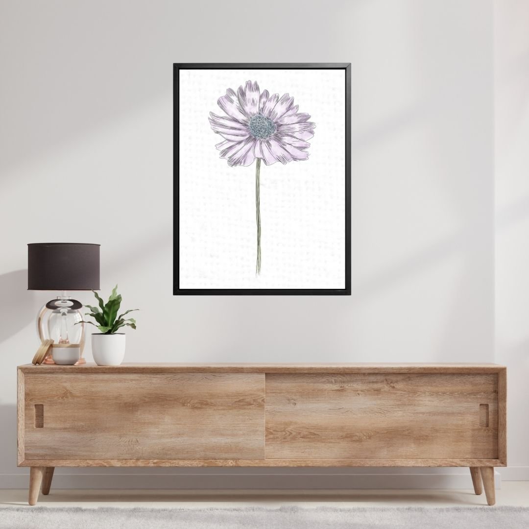 Daisy Botanical Fine Art Print by H Potter Purple