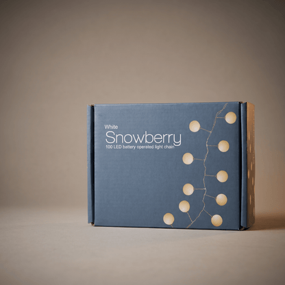 H Potter Snowberry String Lights – 100 LED - Battery Powered with Timer - White or Red - Indoor Outdoor