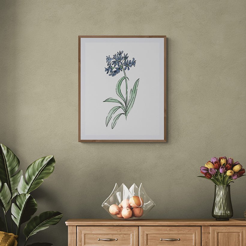 Whimsical Flowers Set Botanical Fine Art Print by H Potter