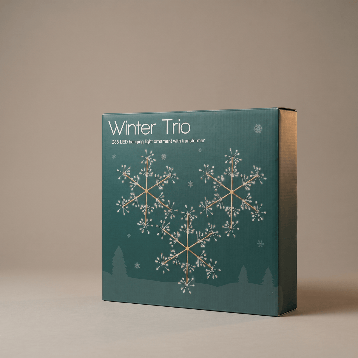 H Potter Winter Trio Snowflake – LED Hanging Christmas Decoration – 10" Diameter