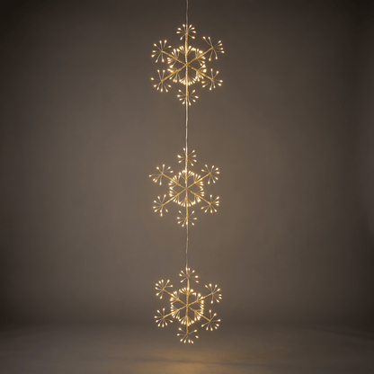 H Potter Winter Trio Snowflake – LED Hanging Christmas Decoration – 10" Diameter