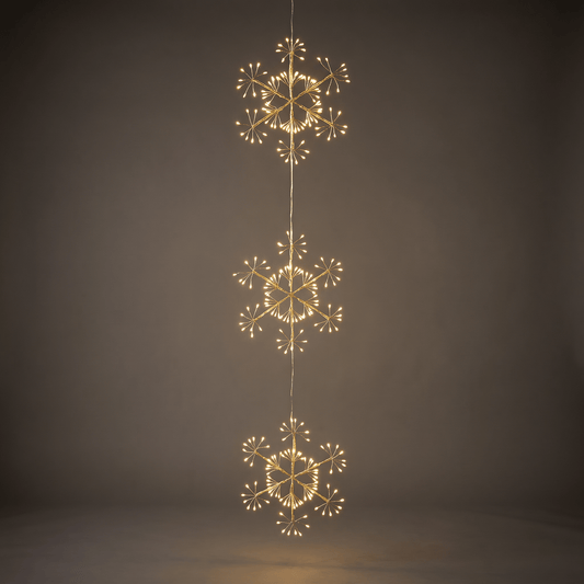 H Potter Winter Trio Snowflake – LED Hanging Christmas Decoration – 10" Diameter
