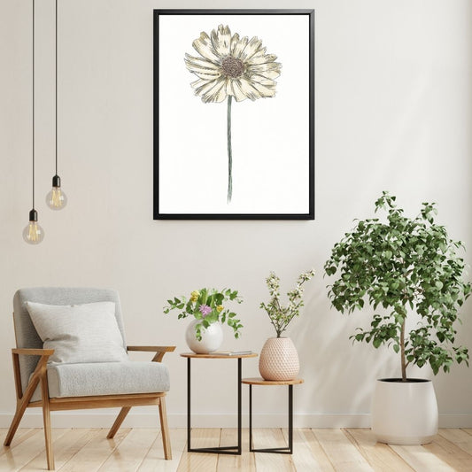 Daisy Botanical Fine Art Print by H Potter Yellow
