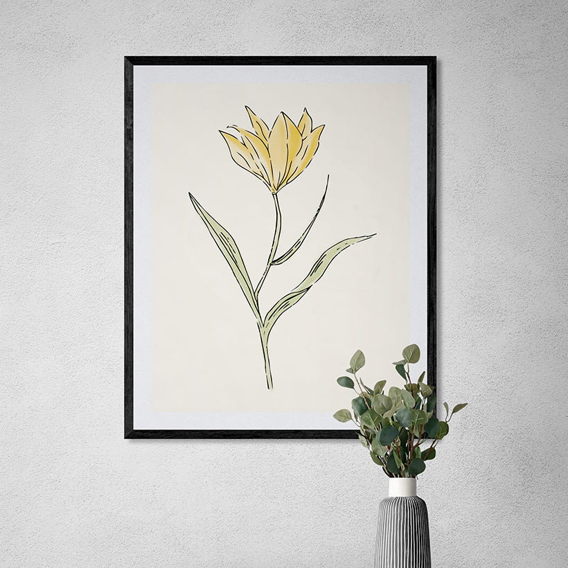 Whimsical Flowers Set Botanical Fine Art Print by H Potter