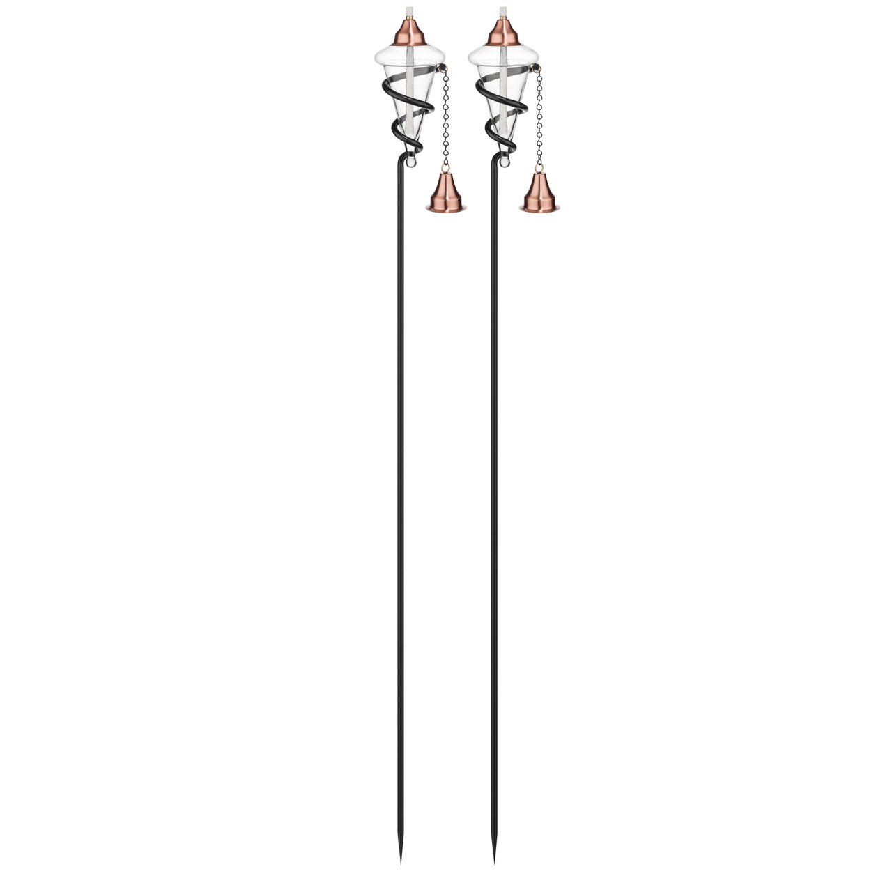 Tiki Torch by H Potter Outdoor Lighting Entertaining Wedding Party Swimming Pool Glass Metal Copper Snuffer Set of 2 two