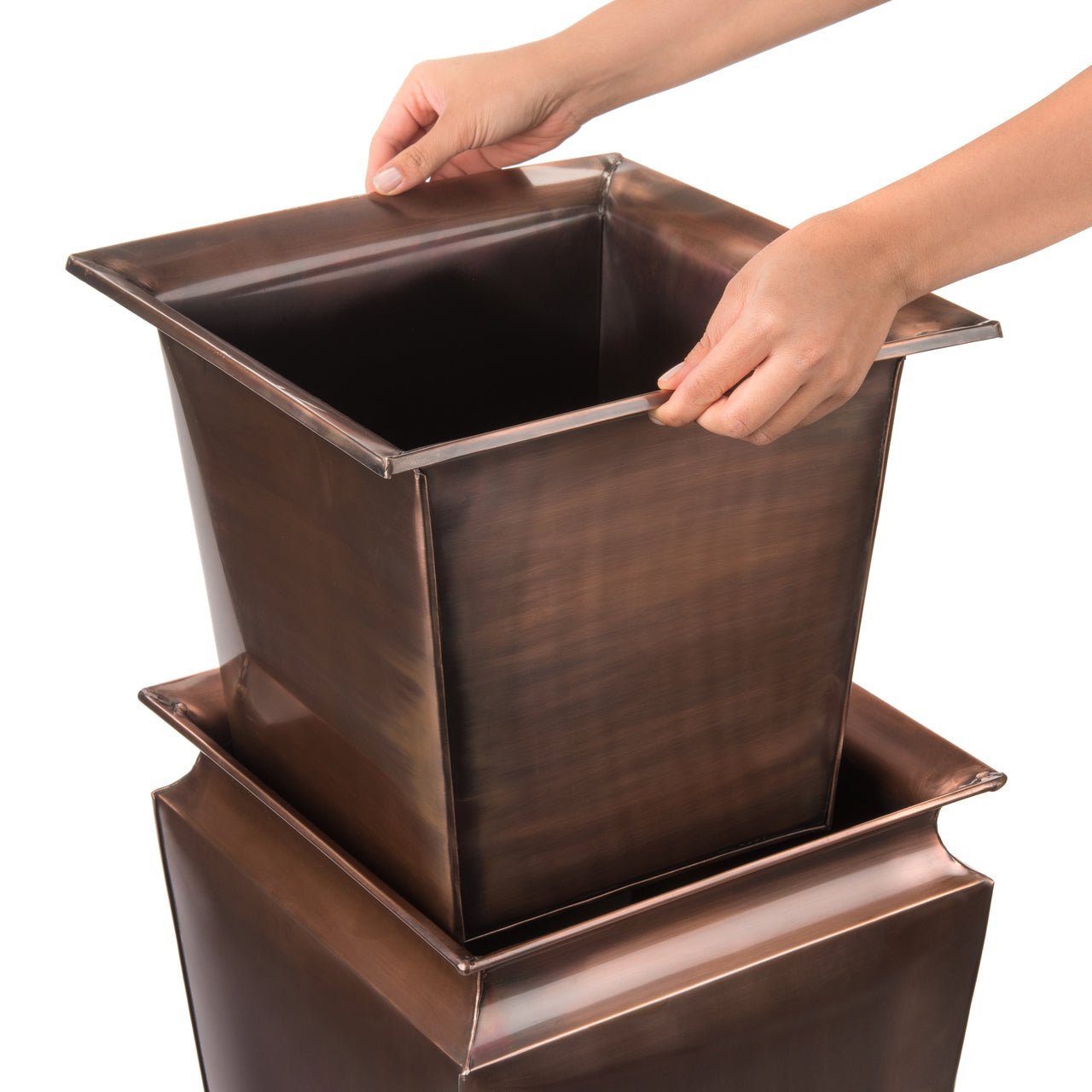 square planter inserts for large pots H Potter Large Outdoor Planter Tall Copper Patio Deck Garden Planters