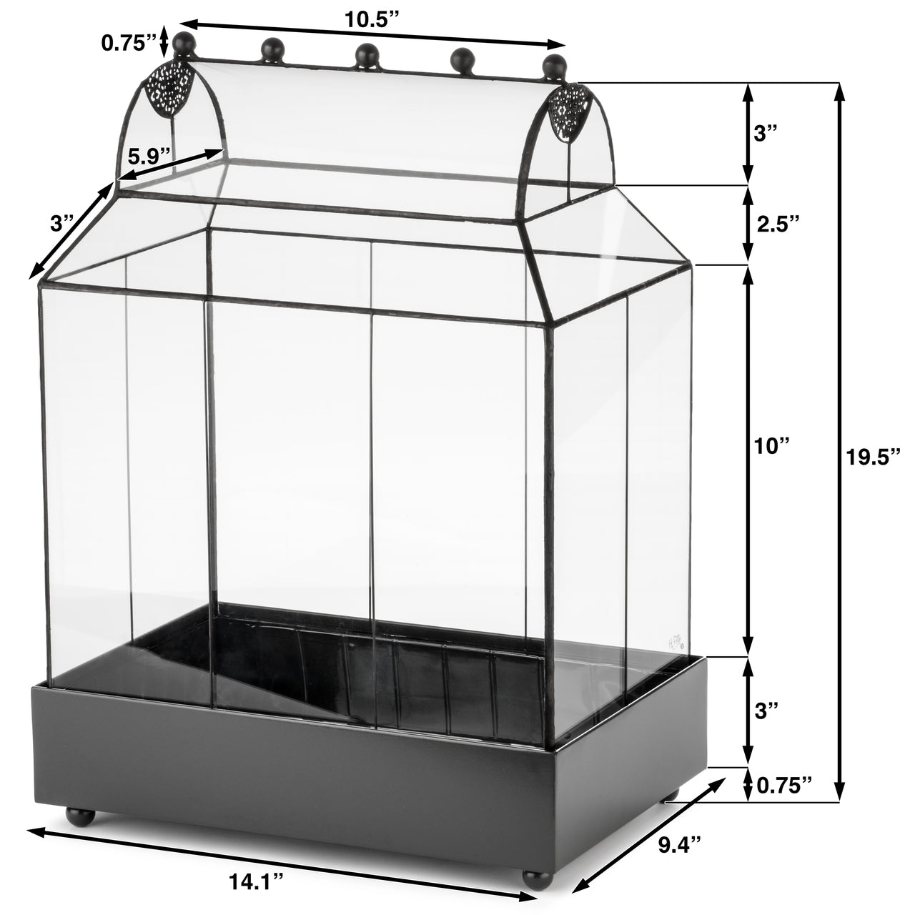 H Potter Terrarium Wardian Case Glass Plant Container