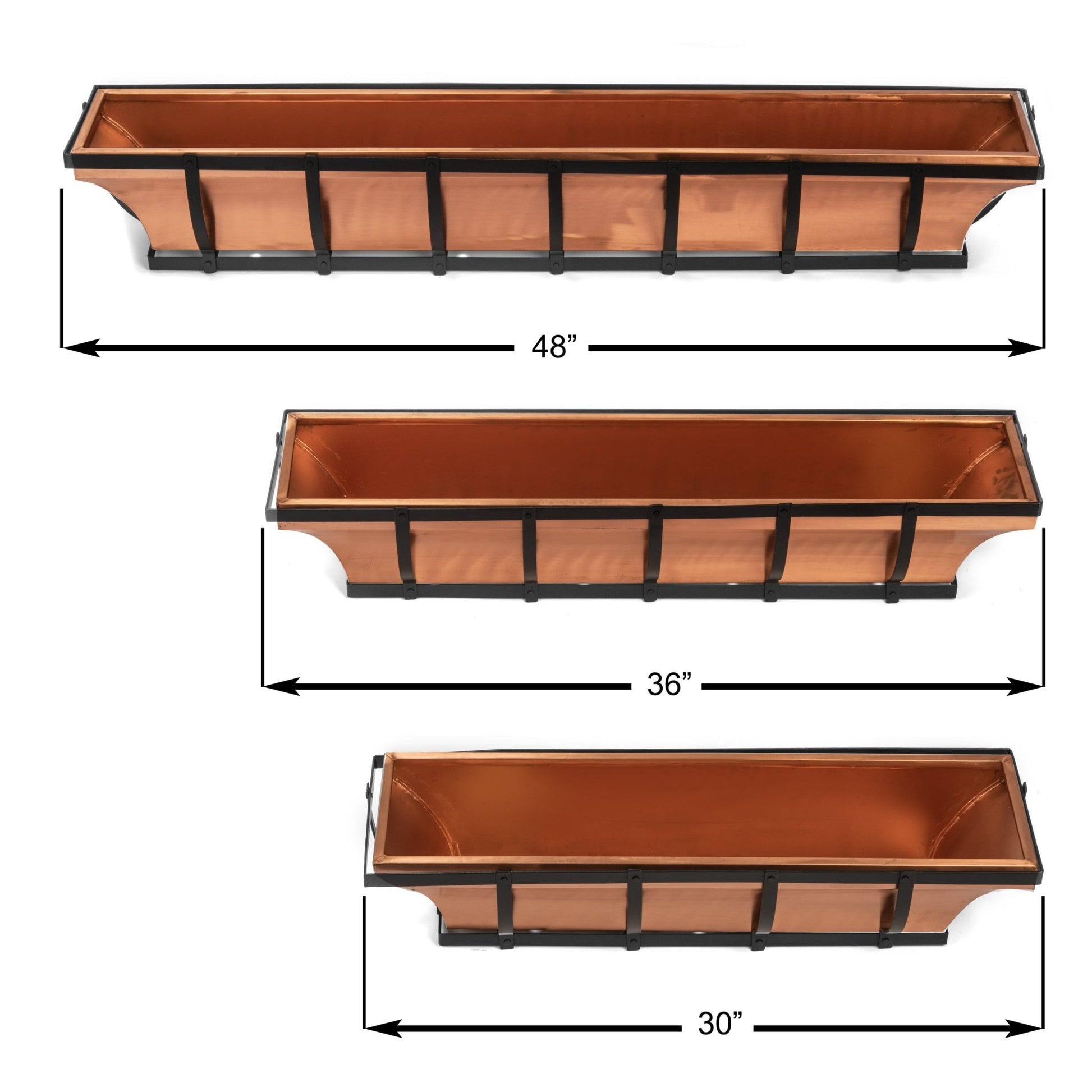 bronze window box planters H Potter Copper Window Box Hanging Flower Deck Planter 36" 133a