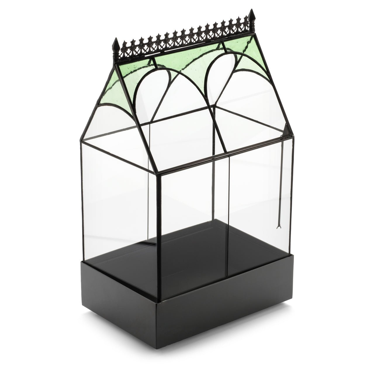 H Potter Wardian Case Terrarium Planter Container Glass Glasshouse Green Accent Glass Indoor Garden Greenhouse Orchids Moss