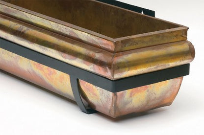 H Potter window box rustic copper finish, iron mounting brackets included