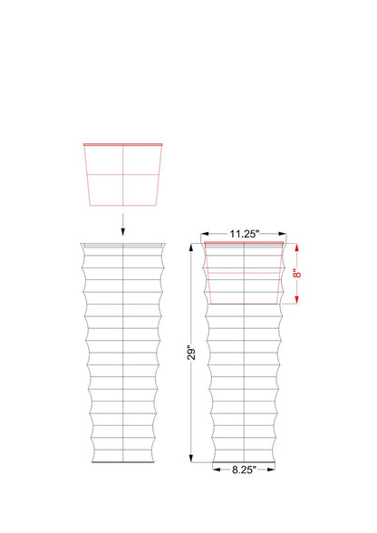 H Potter Large and Small Planter Patio Deck Flower Ribbed Garden Antique Copper