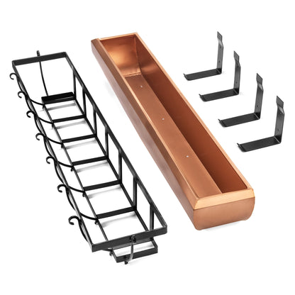 H Potter Copper Window Box Hanging Flower Deck Planter 48" Model GAR134B