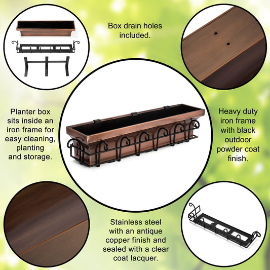 H Potter Flared Window Box 36 inch Outdoor Decor