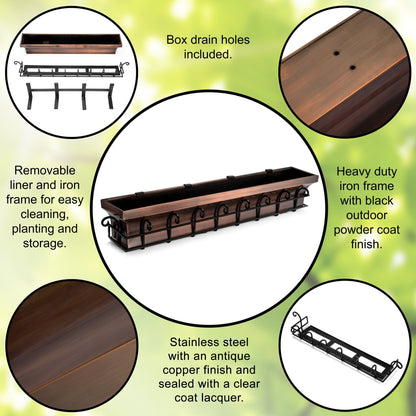 H Potter Flared Window Planter Box 48 Inch Length Outdoor Decor