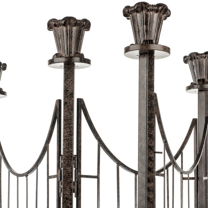 Finial detail on H Potter trellis screen, decorative cast-aluminum top with powder-coat finish