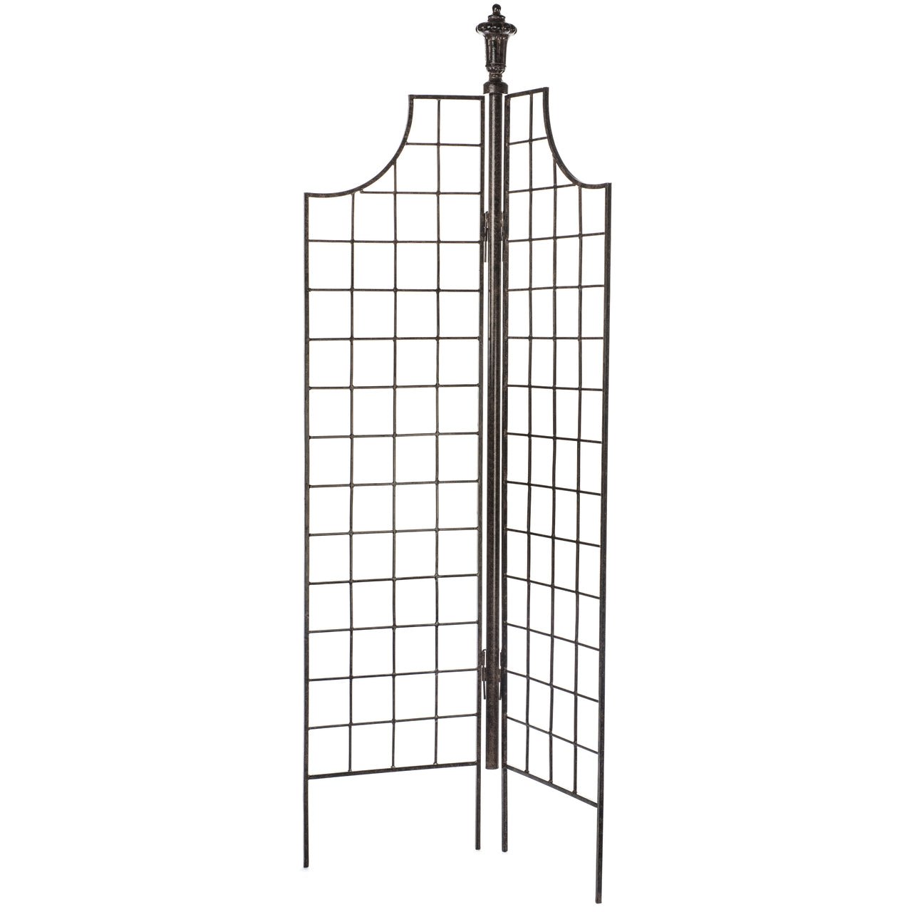 H Potter Trellis Large Two-Panel Garden Screen Wrought Iron Wall Art Landscaping Backyards Yard Patio Wedding Grid Pattern