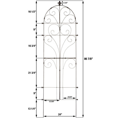 H Potter Large Italian Iron Garden Trellis Metal Wall Art