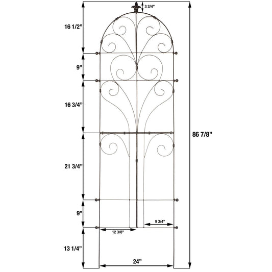 H Potter Italian Iron Garden Trellis Large Wall Art