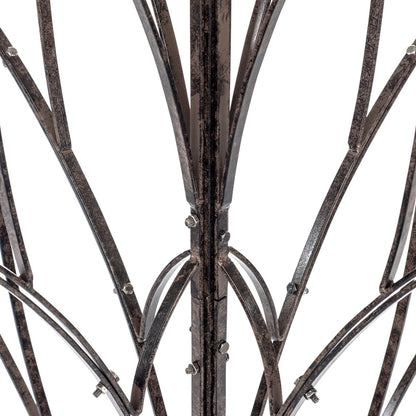 Close-up of powder-coated metal finish and lotus-bud detail on H Potter garden trellis H Potter Trellis for Climbing Plants