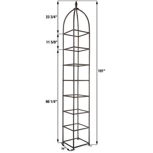 H Potter Chic Farming Tall Iron Trellis for Climbing Plants 12"Square