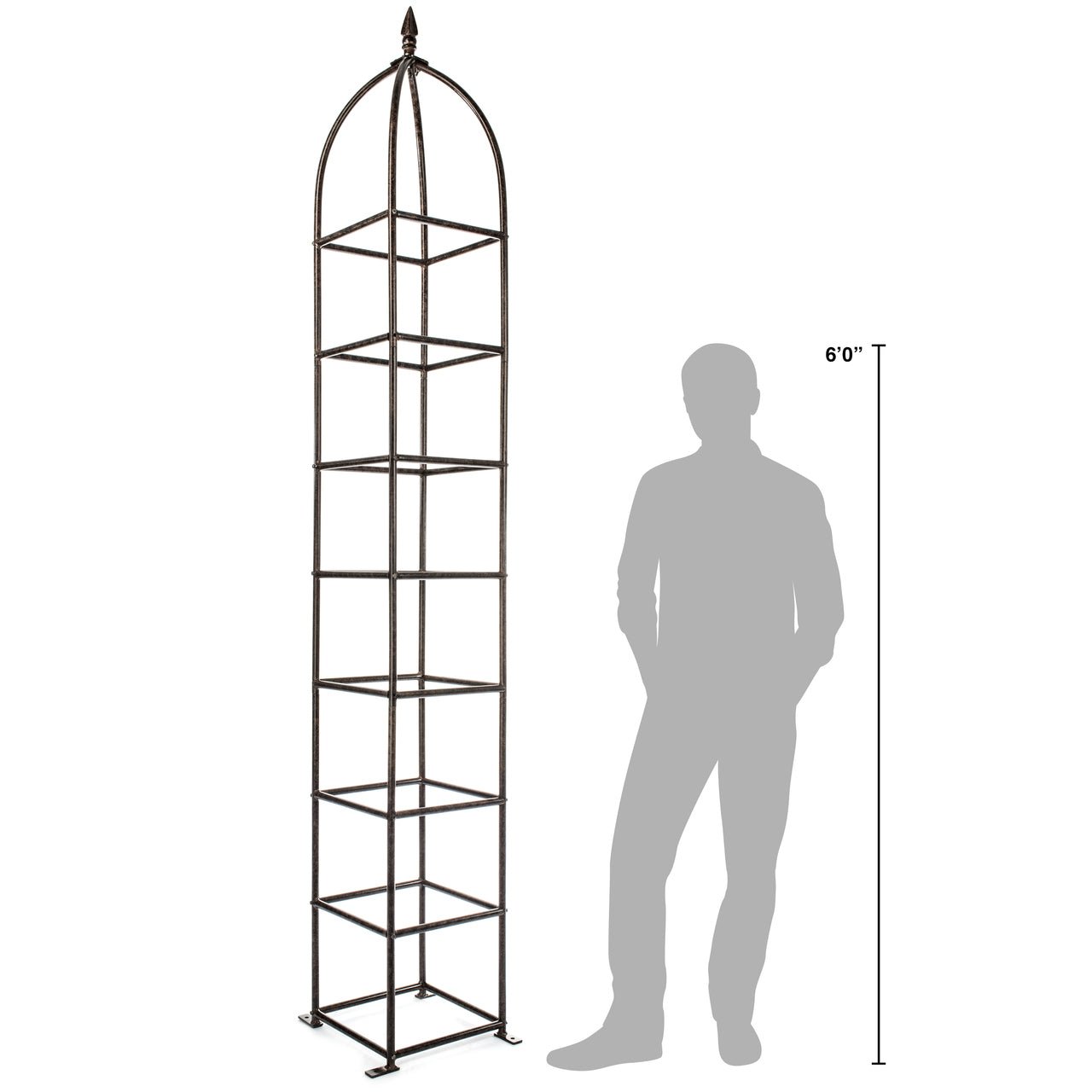 H Potter Chic Farming Tall Iron Trellis for Climbing Plants 12"Square