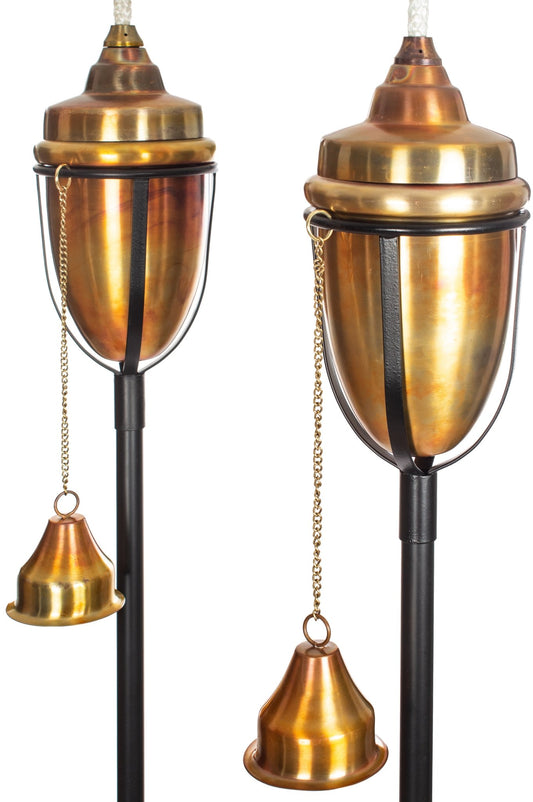 H Potter Copper Rustic Patio Garden Torch Set of Two