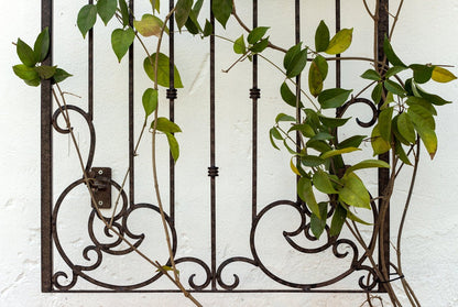 H Potter Wall Trellis 8 ft Wrought Iron Ornamental Metal with 4 Wall Brackets