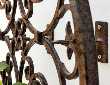 H Potter Wall Trellis 8 ft Wrought Iron Ornamental Metal with Wall Brackets