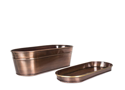 H Potter Large Planter w/Antique Copper Centerpiece