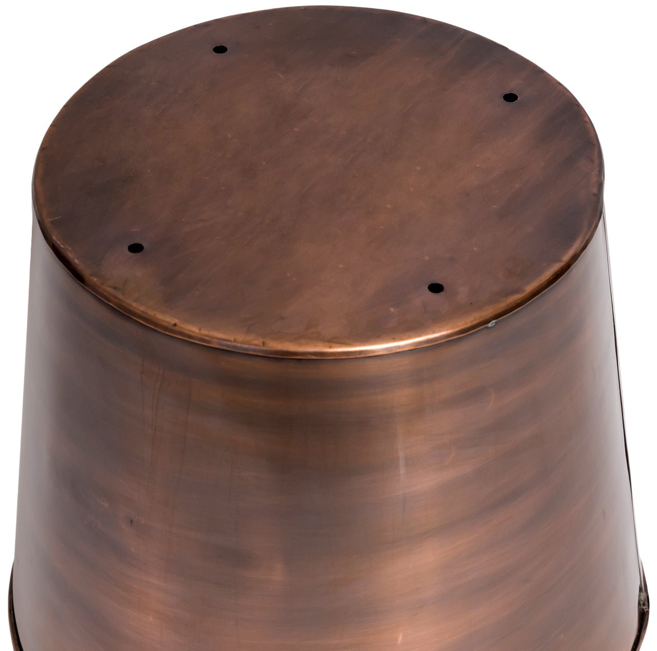 H Potter tall planter metal outdoor indoor flower container round antique copper stainless steel handcrafted