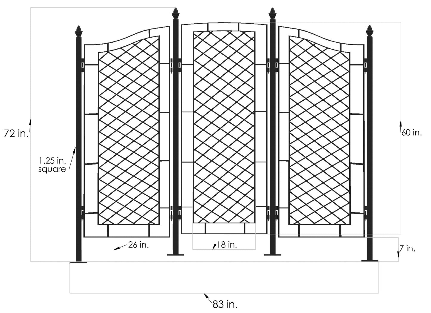 H Potter large garden trellis privacy screen outdoor iron metal garden panel vines flower outdoor backyard climbing plants