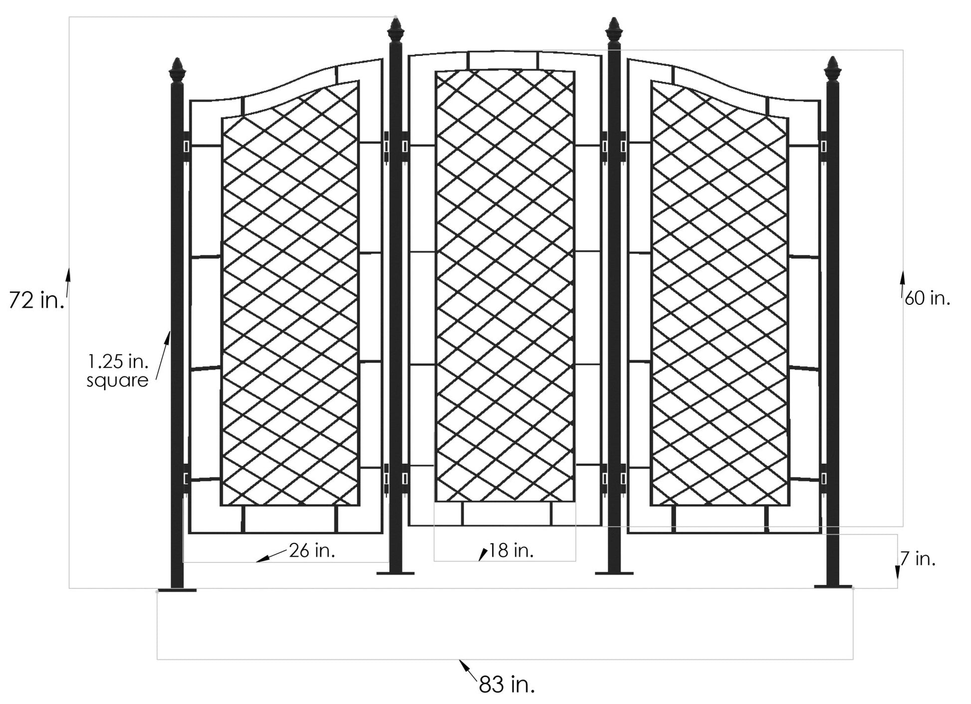 H Potter large garden trellis privacy screen outdoor iron metal garden panel vines flower outdoor backyard climbing plants