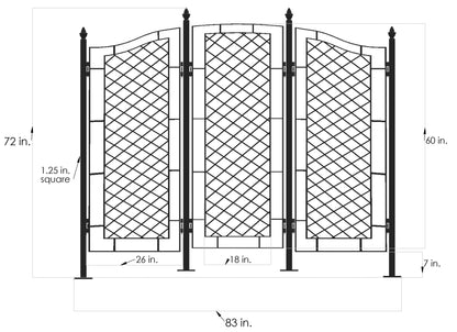 H Potter large garden trellis privacy screen outdoor iron metal garden panel vines flower outdoor backyard climbing plants