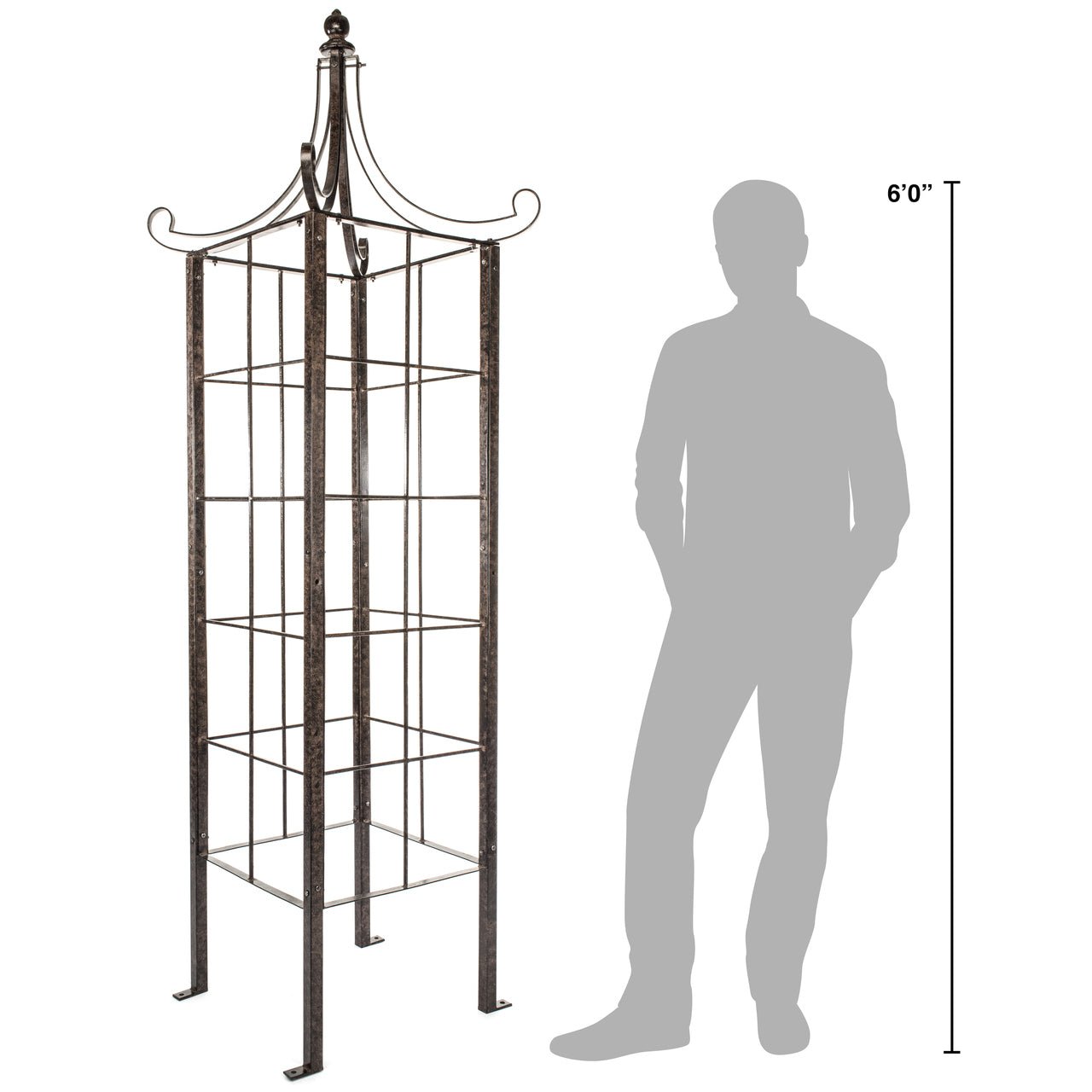 H Potter Garden Obelisk Trellis Metal Wrought Iron Ornamental Large