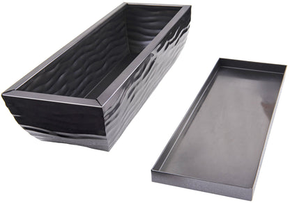 H Potter Rectangular Planter Flower Pot Indoor Outdoor Window Box Black Nickel Finish