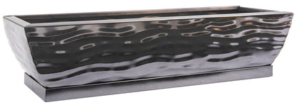 H Potter Rectangular Planter Flower Pot Indoor Outdoor Window Box Black Nickel Finish