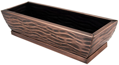 rectangular pots for succulents Antique Copper Rectangular Tabletop Succulent Planter Box