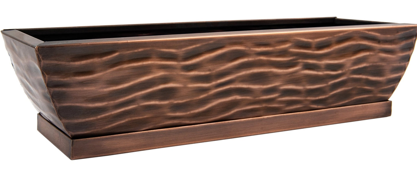 long rectangular indoor planter Antique Copper Rectangular Tabletop Succulent Planter Box