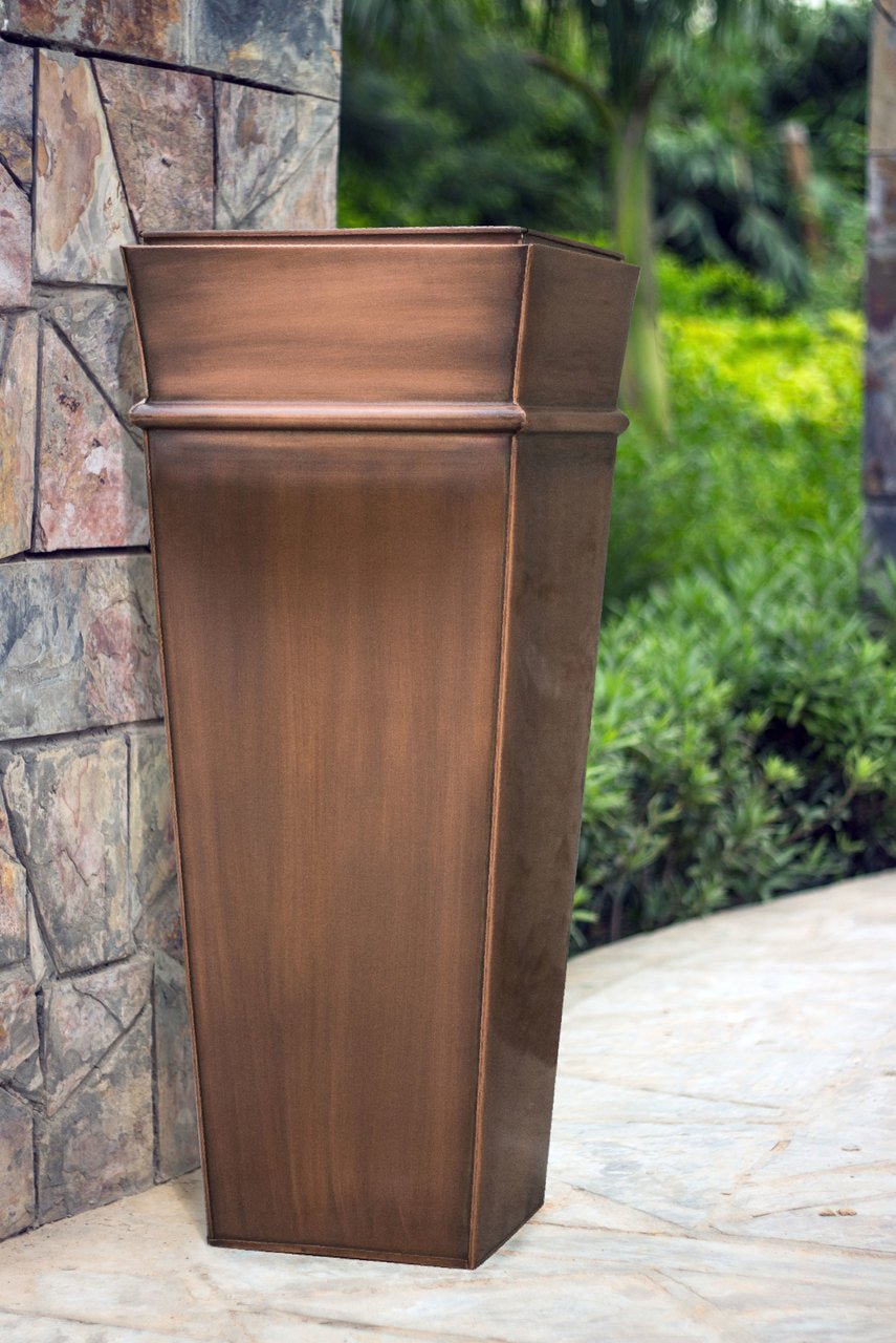 H Potter Planter Tall Antique Copper Indoor Outdoor Patio Deck Garden