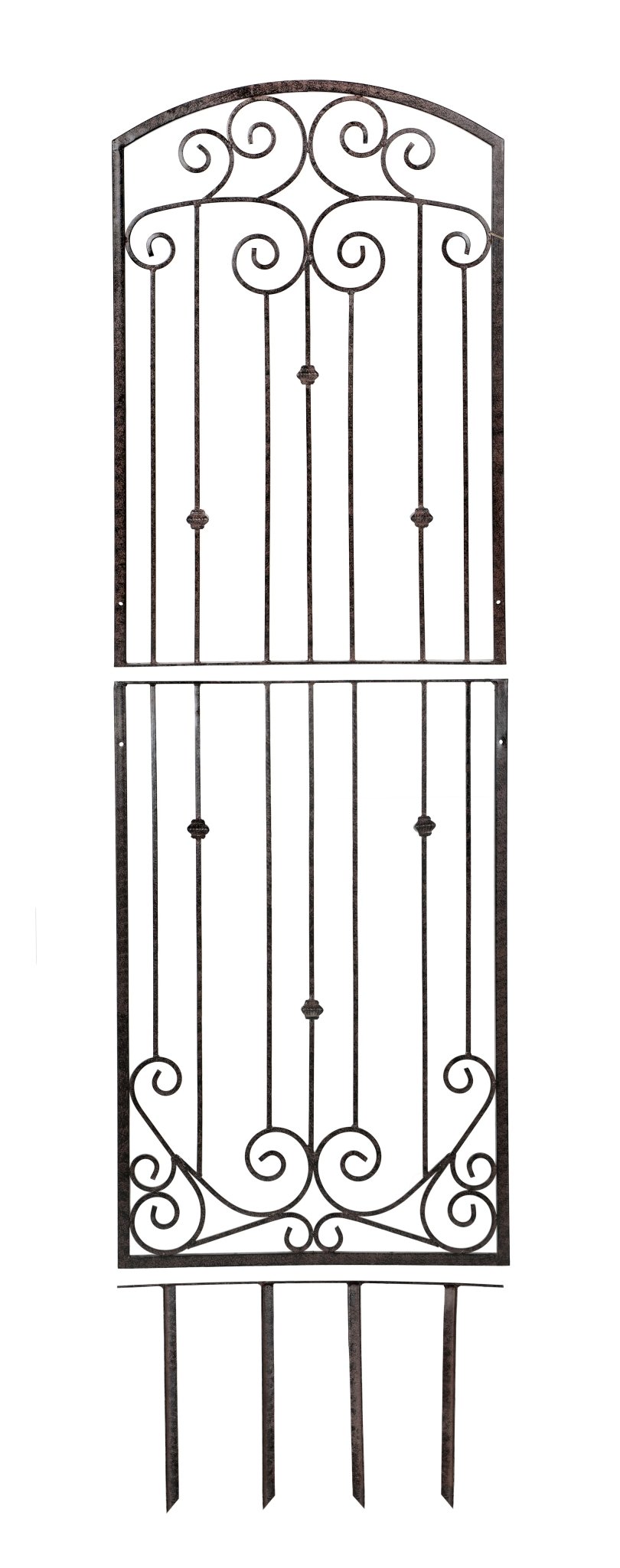 H Potter 8 Foot Wrought Iron Garden Trellis Metal Wall Screen with Wall Mounting Brackets