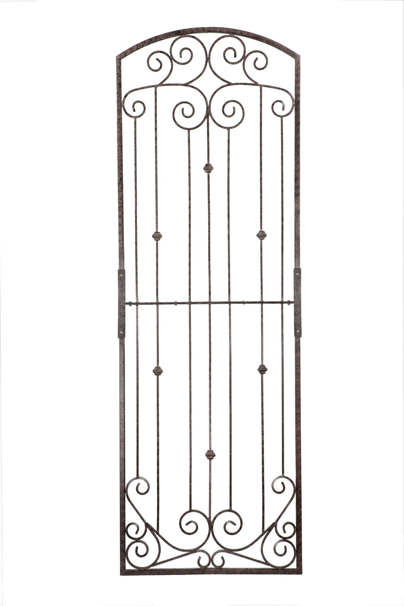 H Potter 8 Foot Wrought Iron Garden Trellis Metal Wall Screen with Wall Mounting Brackets