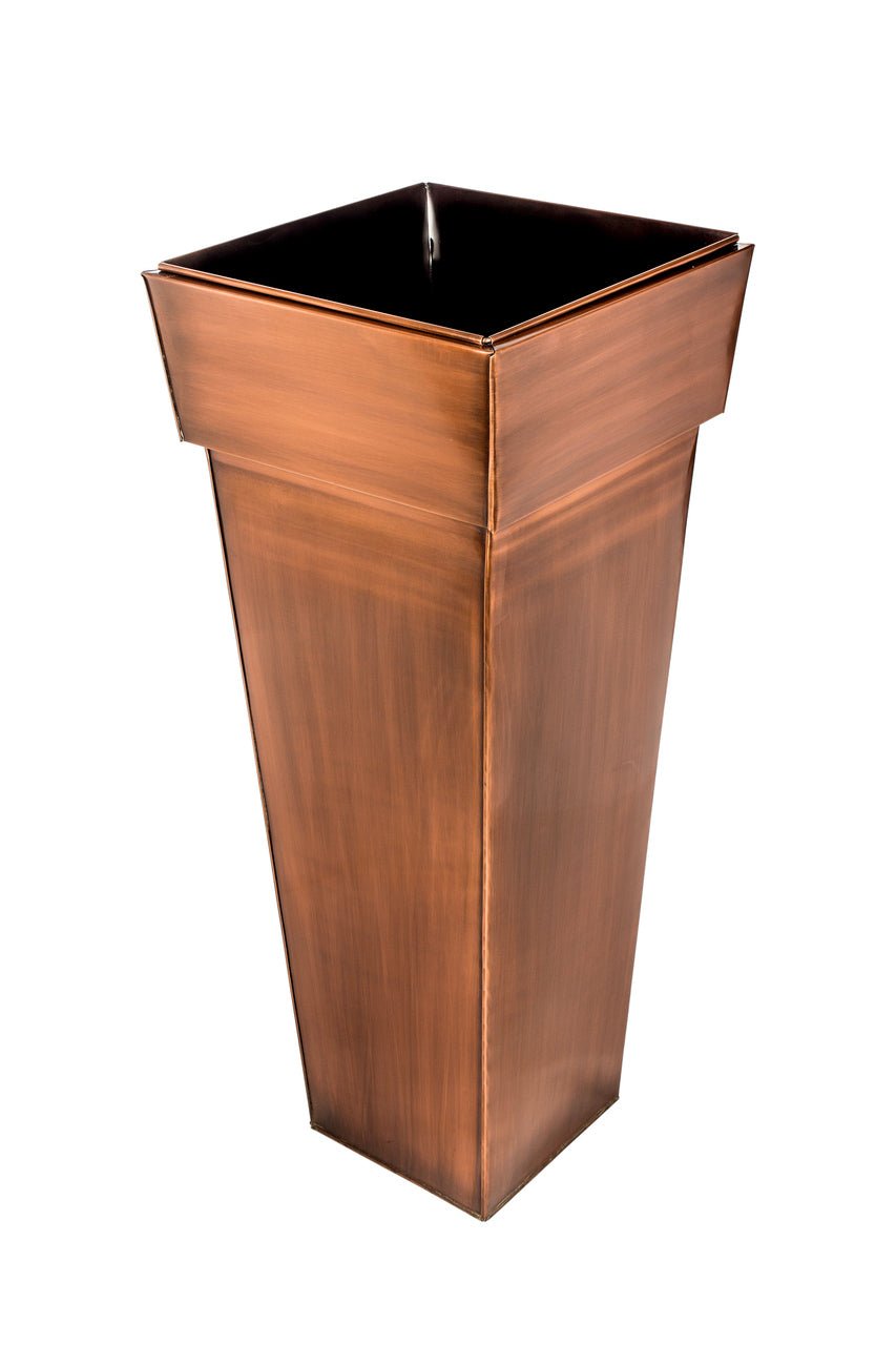 H Potter tall planter metal outdoor indoor flower container antique copper stainless steel handcrafted