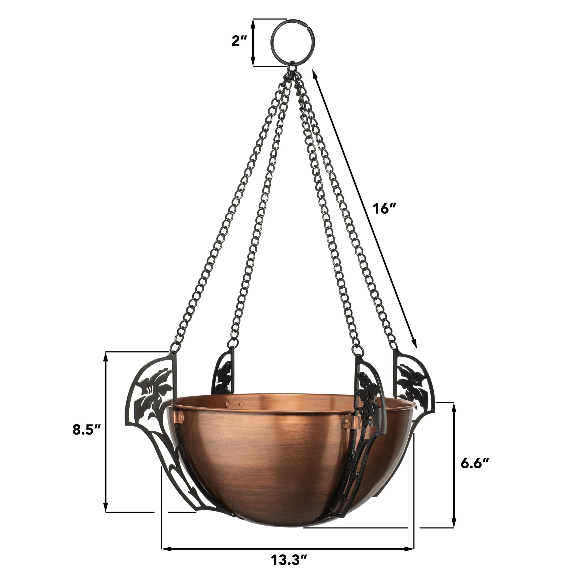 安心の日本製 H Potter Hanging Copper Patio Garden Flower Planter