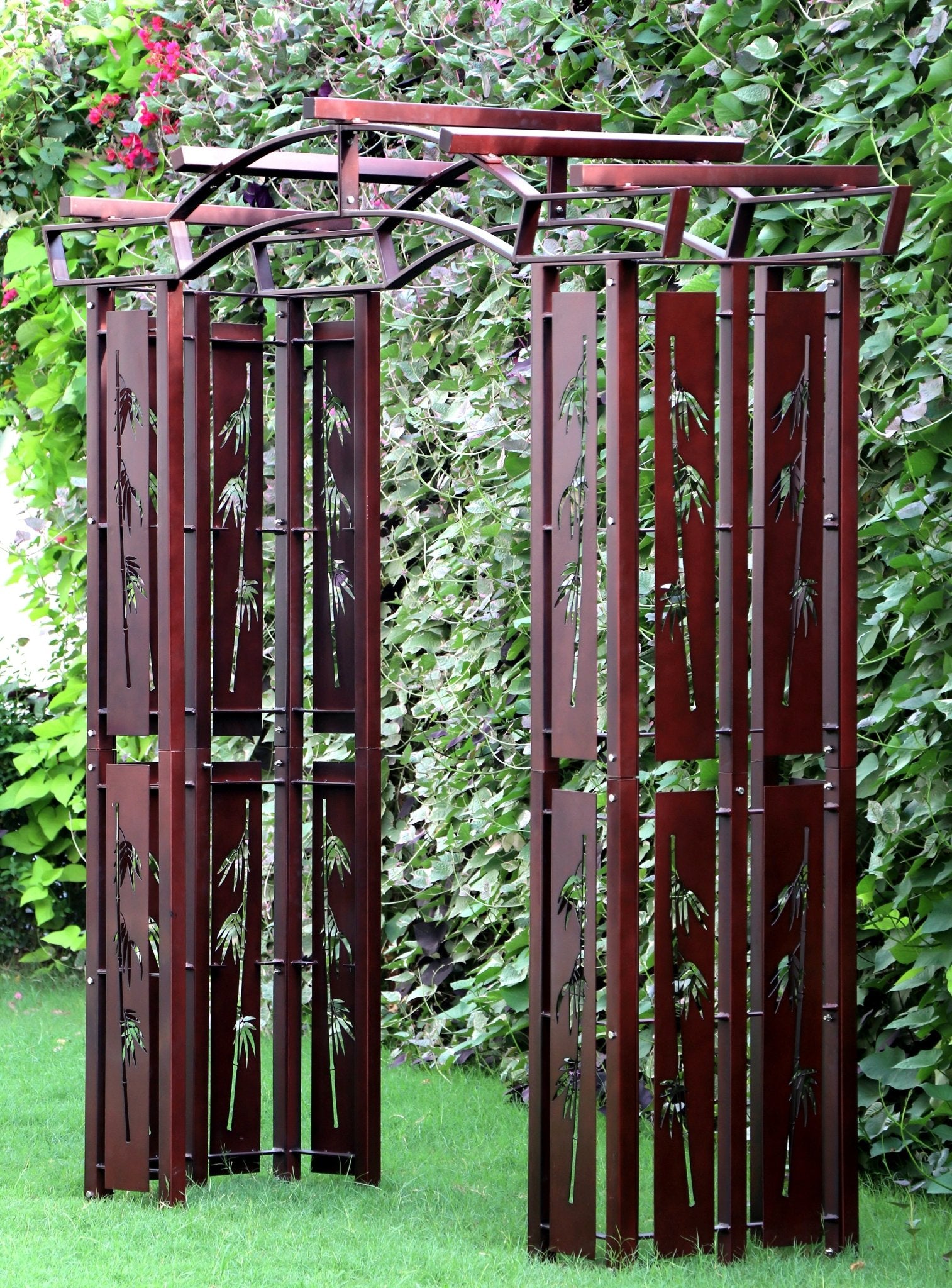 H Potter Large Metal Garden Arbor Trellis Archway Ironwork Outdoor Yard Art Landscaping Backyard Weddings Durable Heavy