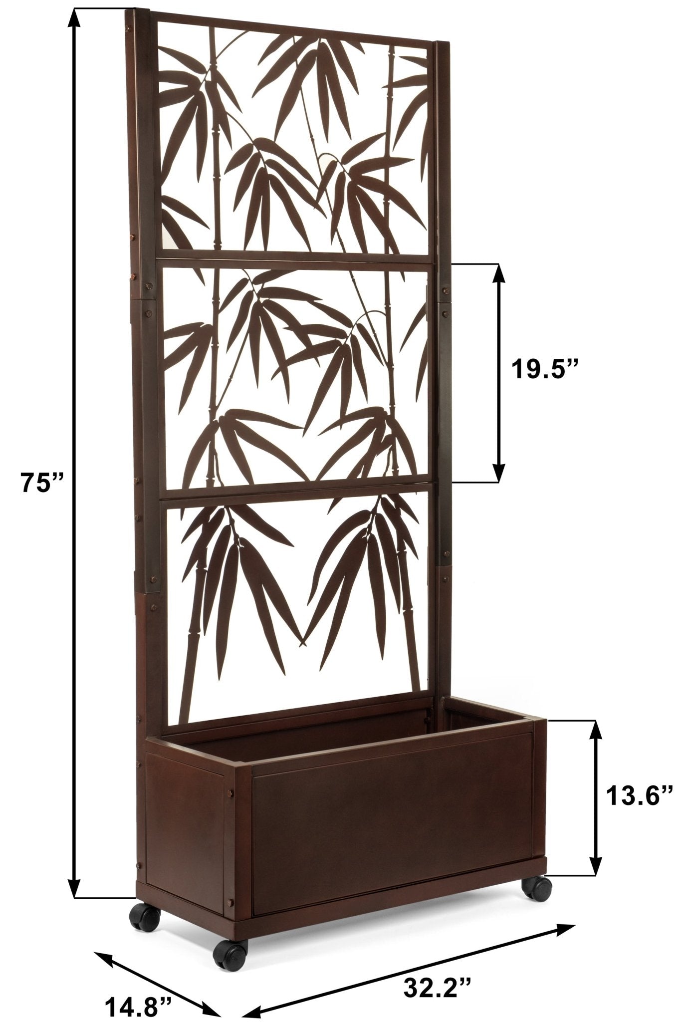 H Potter Trellis Planter Outdoor Indoor Privacy Screen Patio Deck Balcony Landscaping Yard Wedding Bamboo Pattern Mom Gift