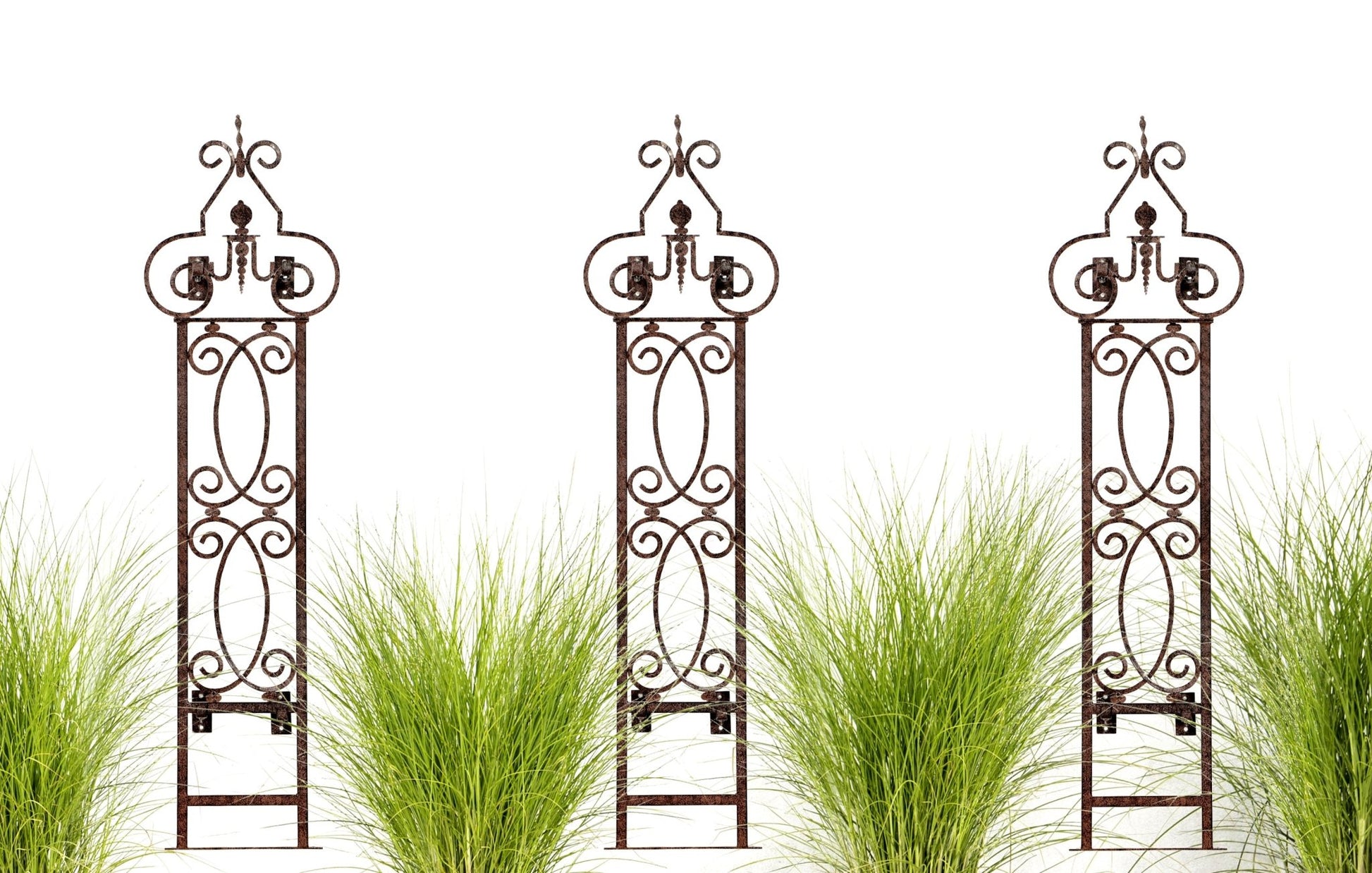 wrought iron trellis planter H Potter Heritage Scroll Garden Trellis Set of 3 – Metal Wall Trellises