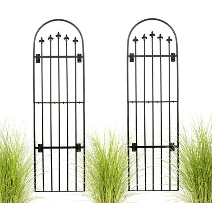 H Potter Set of 2 Large Garden Trellis Wrought Iron Garden Yard Art with Wall Mounting Brackets