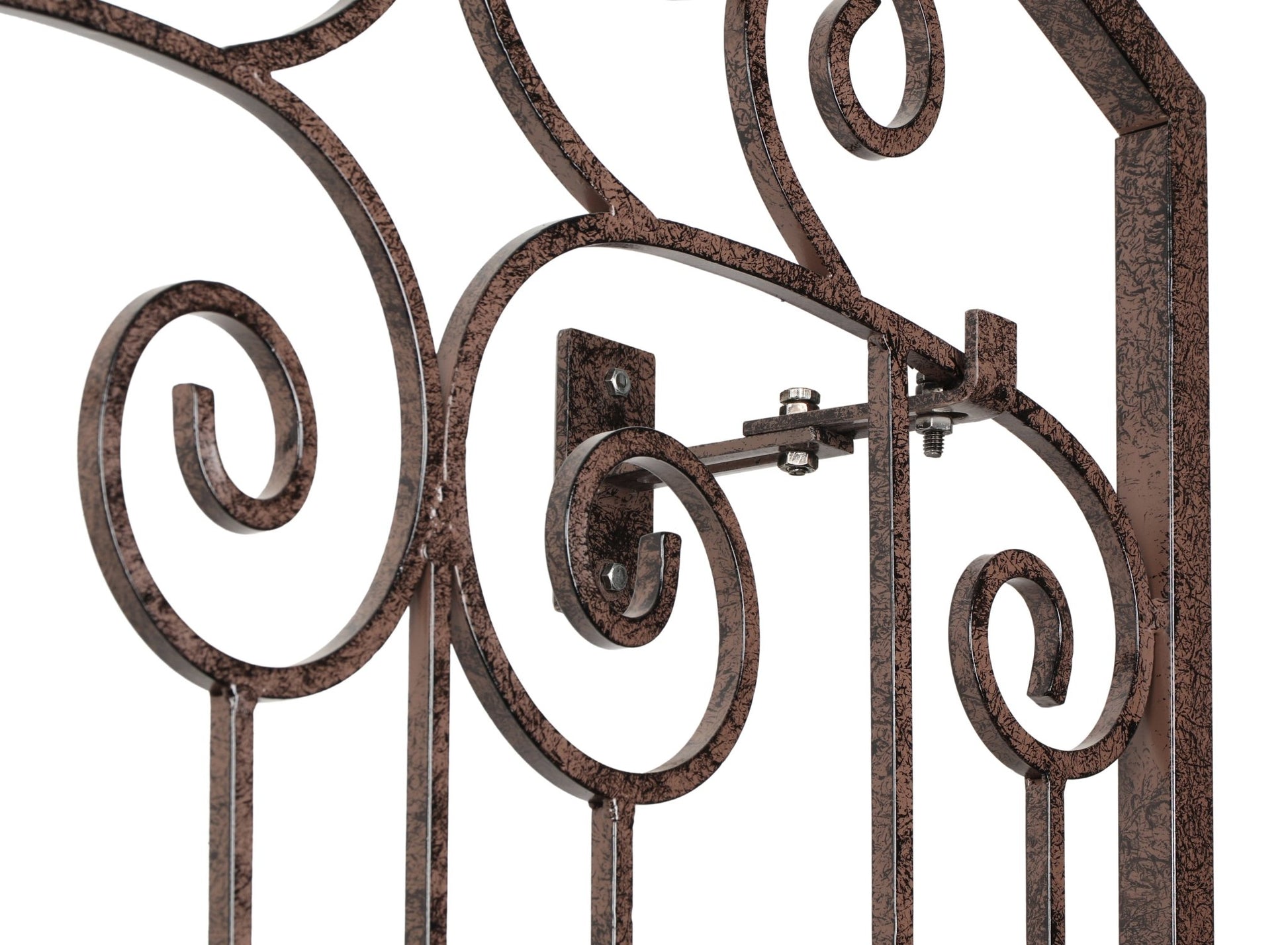 8 Foot Wrought Iron Garden Trellis Metal Wall Screen with Wall Mounting Brackets - H Potter
