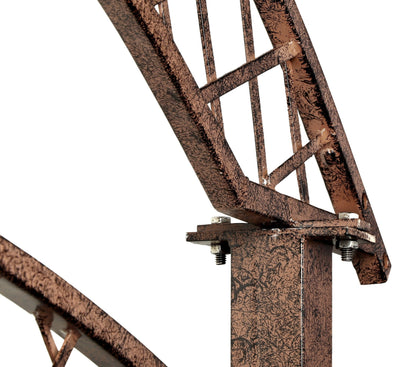 Close-up of arched top on H Potter metal trellis screen, clean modern curve