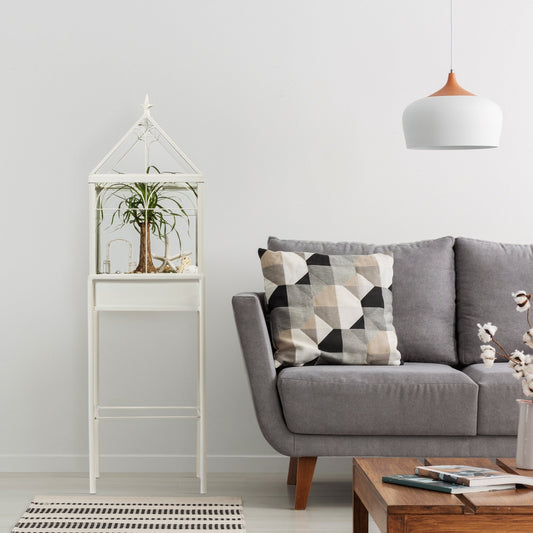 H Potter Square Freestanding Wardian Case Terrarium - Glass Plant Container - Tall Orchids Christmas Valentine Mothers Day